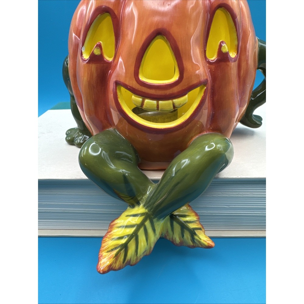 Dept 56 Anthropomorphic Halloween Candle Holder Shelf Sitter Deparatment Pumpkin - Picture 4 of 9